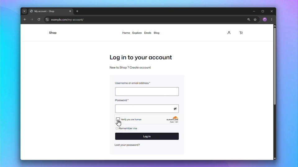 cartprotect bot protection for woocommerce login page