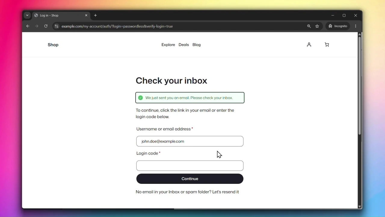 customer accounts for woocommerce passwordless login otp page
